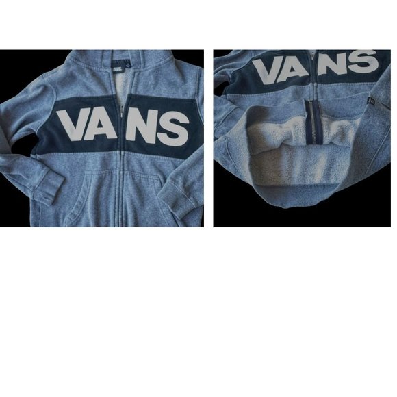 Vans Off The  Wall Hoodie Unisex Small Gray Sweatshirt Skakeboard Zip Po… - Picture 11 of 12